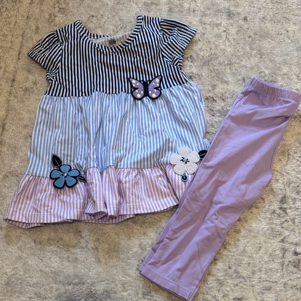 NWOT Butterfly Tunic with Purple Leggings
